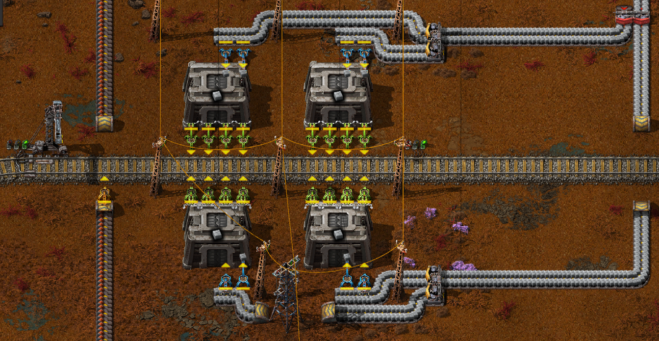 A train loading station with warehouses